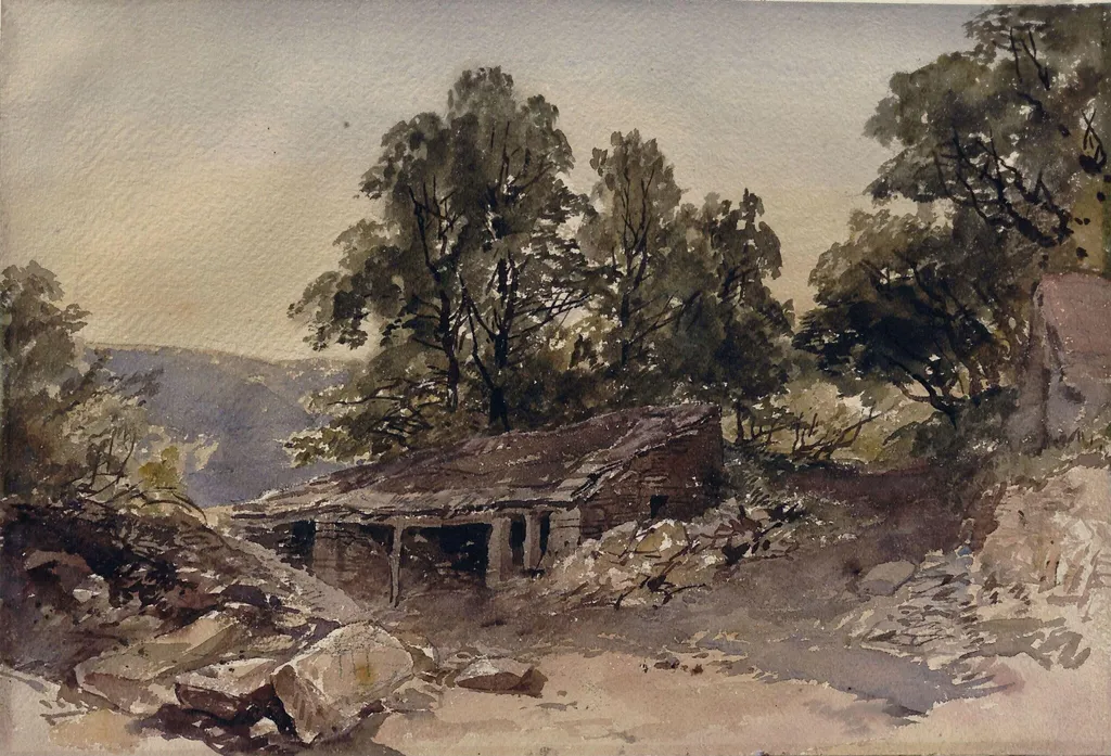 Outbuildings near Hanham, by John Syer, watercolor, 1835