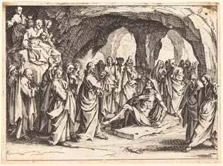 Raising of Lazarus, by Jacques Callot, ink, 1635