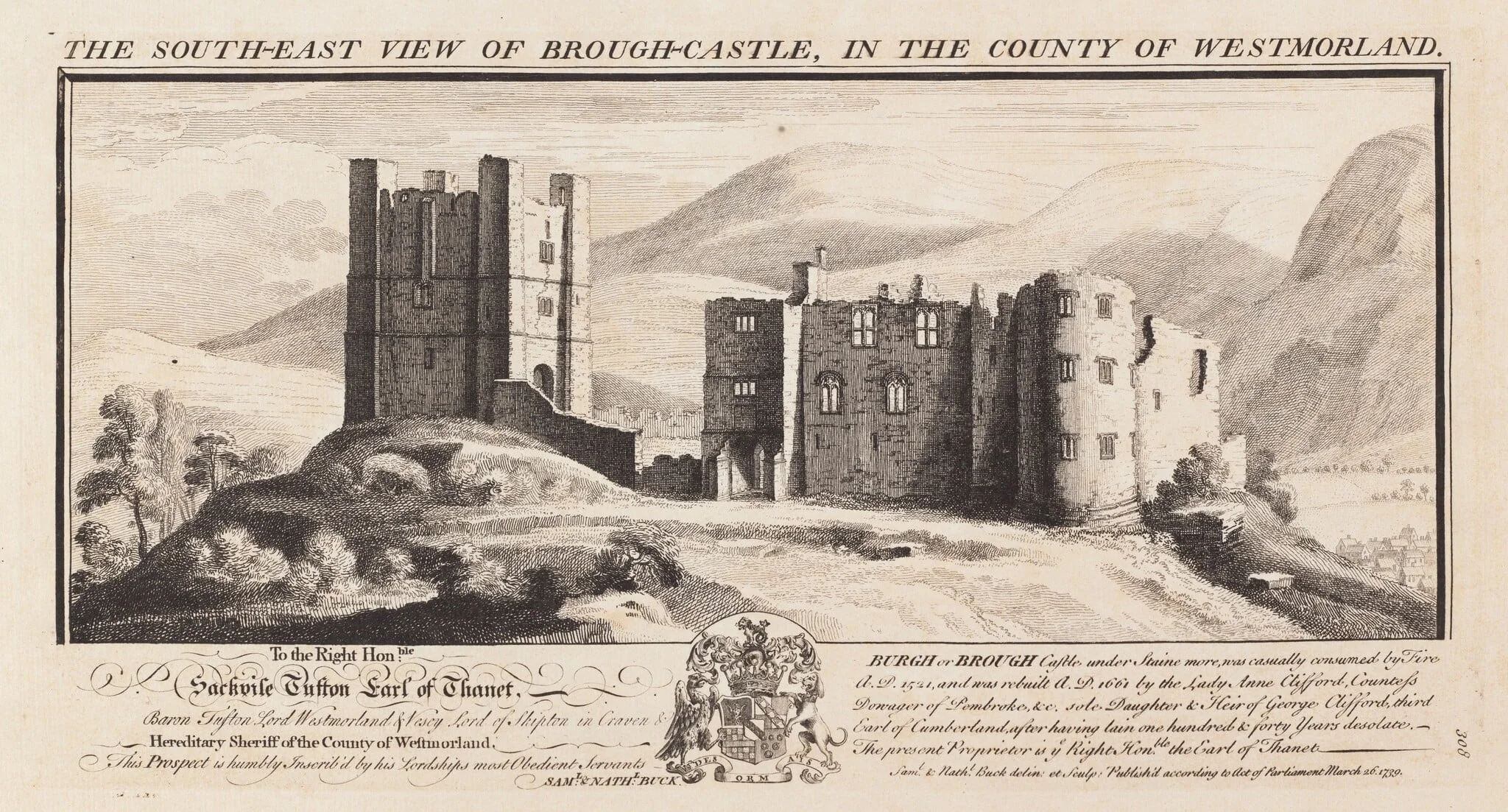 The South-East View of Wardour Castle, in the County of Wilts, detail