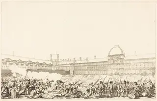 Journée du 10 Aout 1792, by Antoine-Jean Duclos, ink, 1793