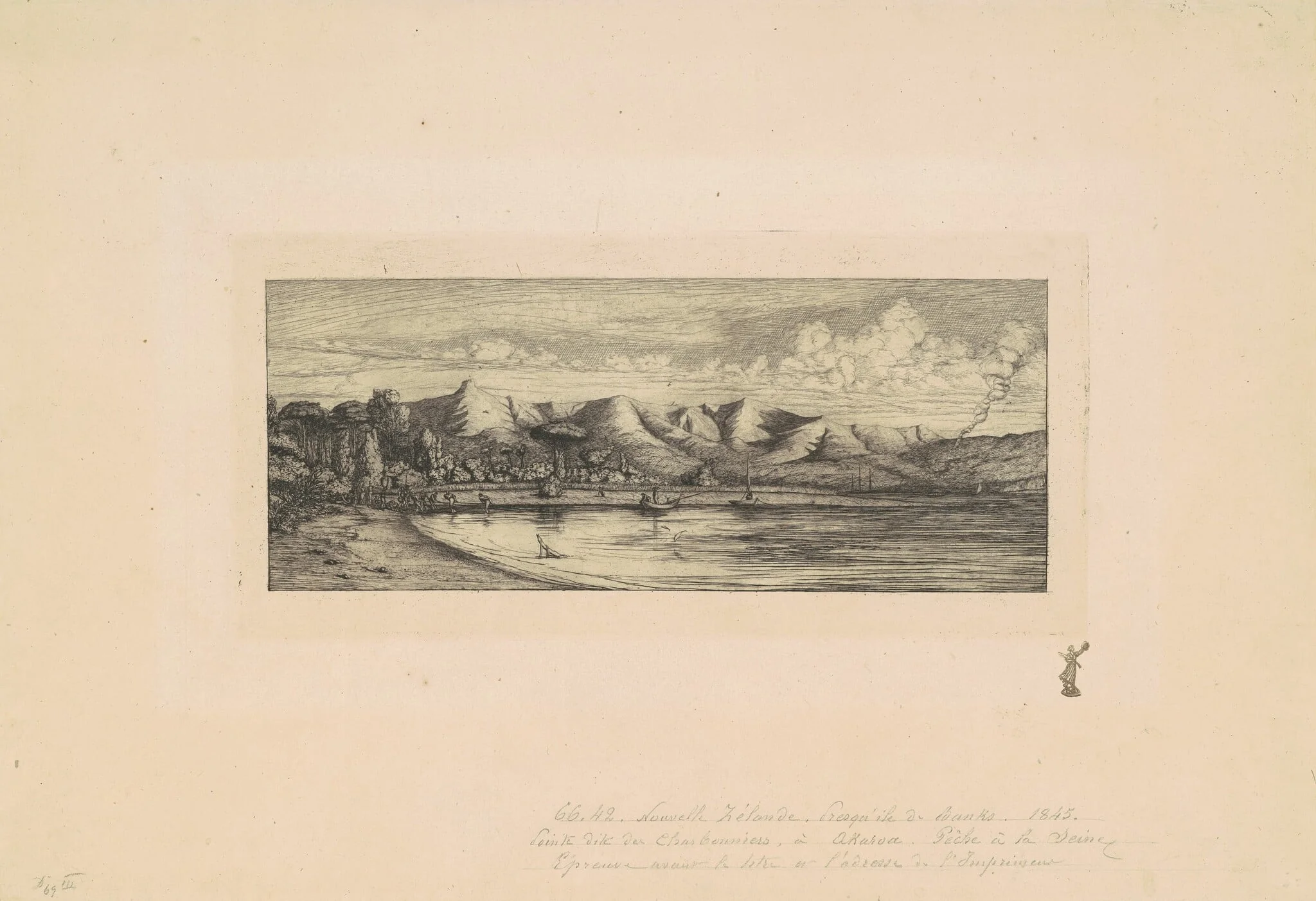 Nouvelle Zélande, Presqu'ile de Banks (View of Collier's Point, New Zealand), detail