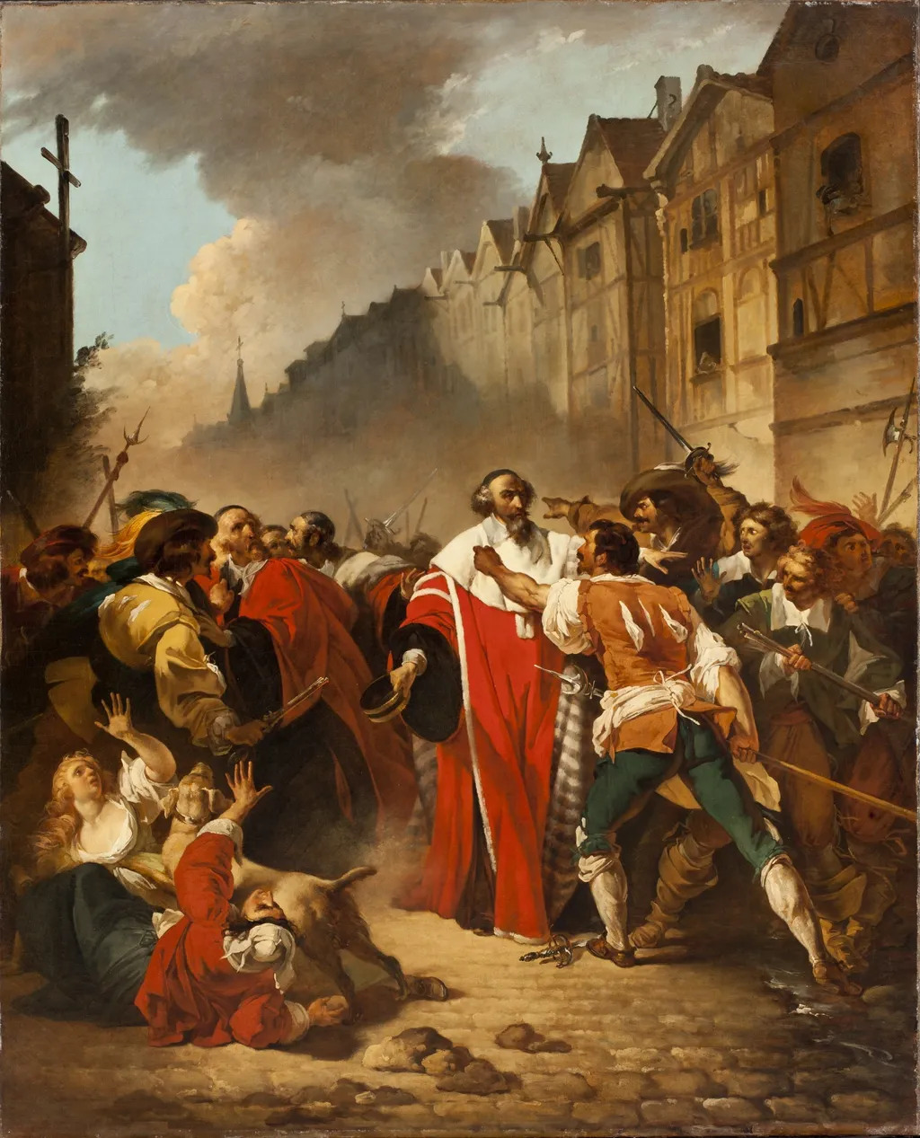 President Mole Manhandled by Insurgents, by François-André Vincent, oil, 1790