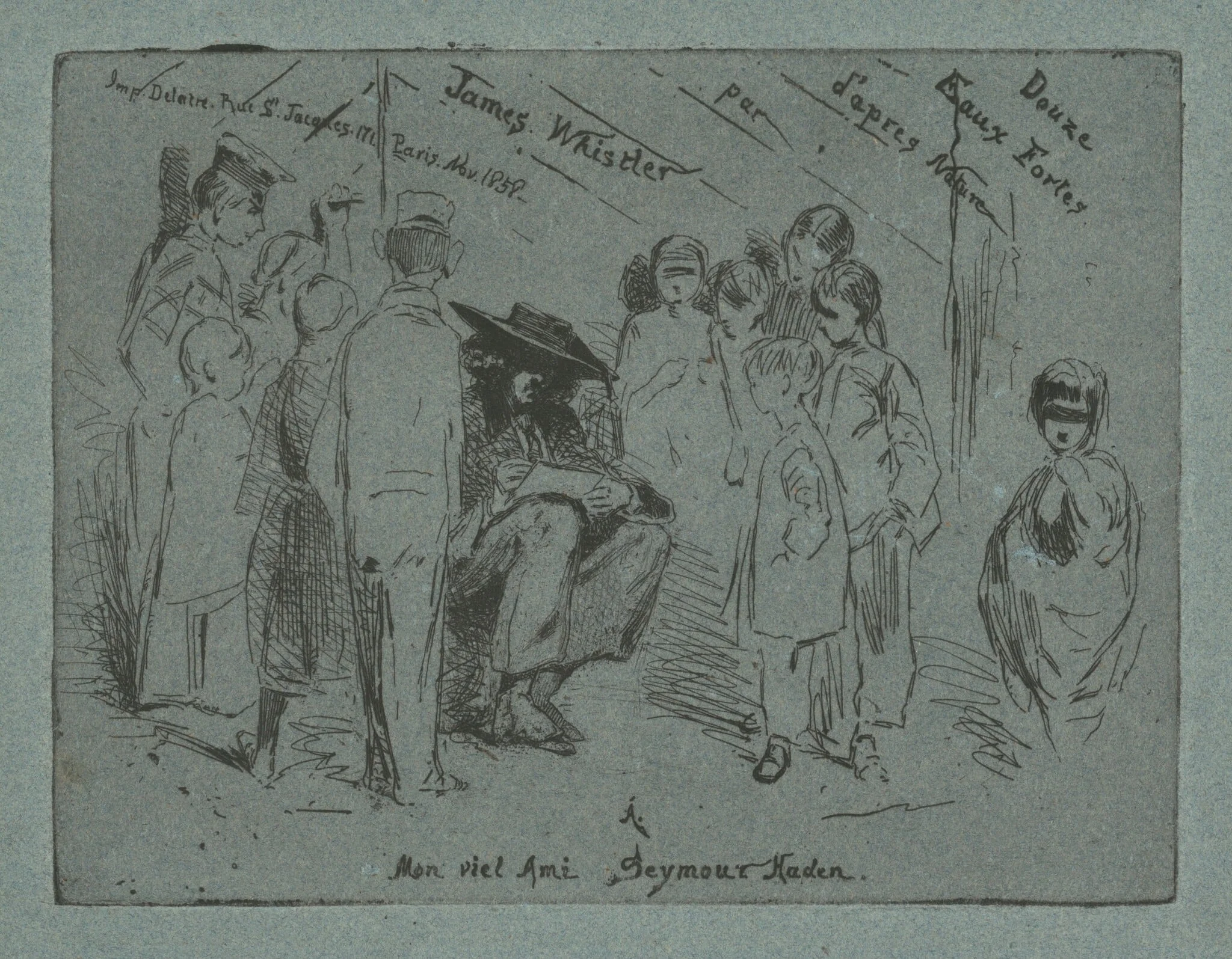 Title Page for "Douze Eaux Fortes d'après Nature", detail