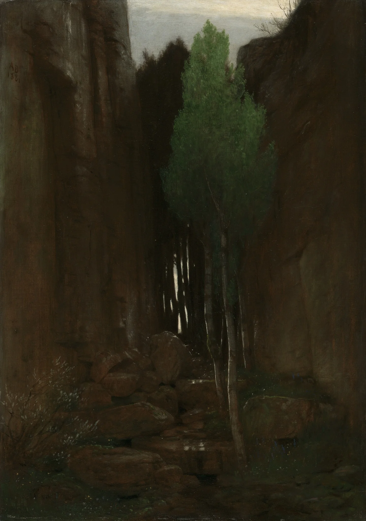 A Spring in a Narrow Gorge, detail