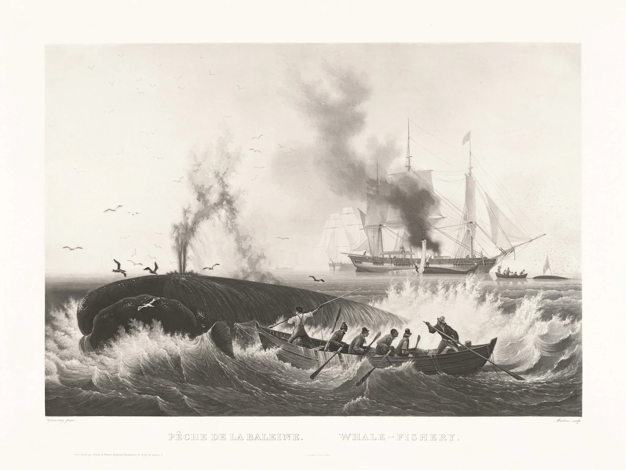 Pêche de la Baleine, Whale-Fishery, detail