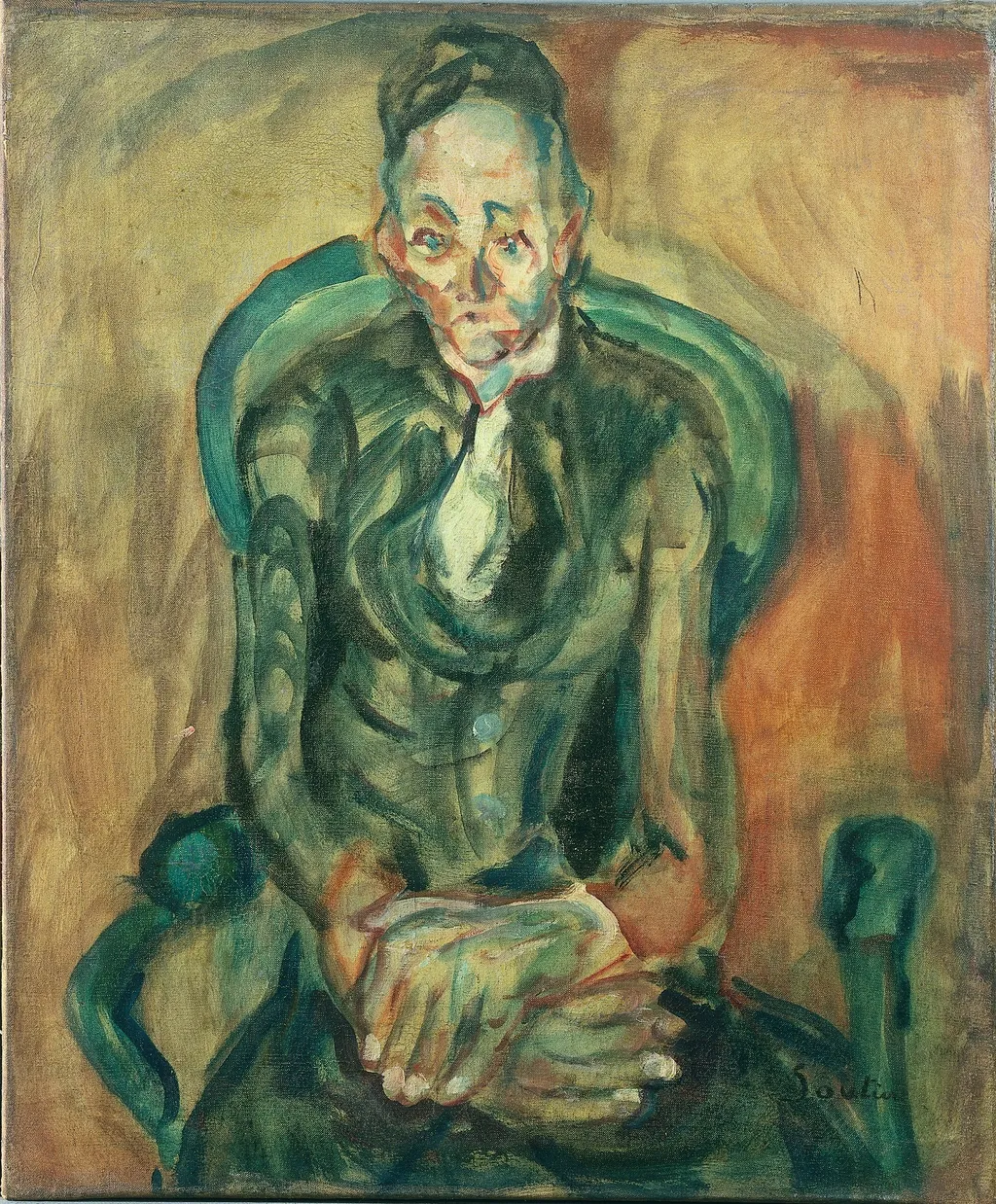 Seated Woman, by Chaïm Soutine, oil, 1923