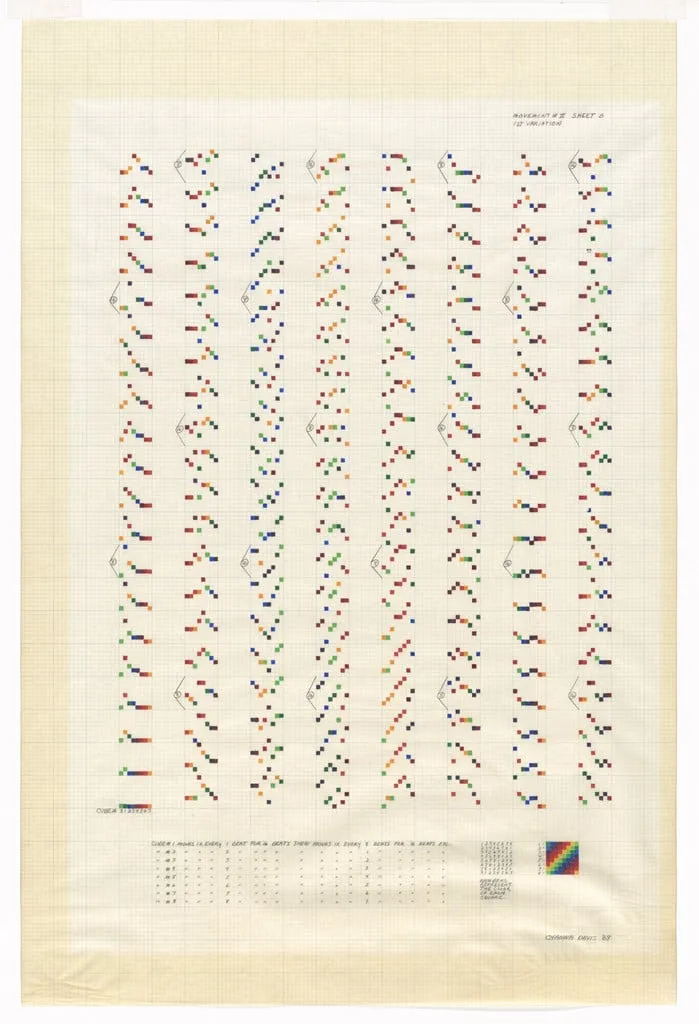 Untitled, by Channa Horwitz, graphite, 1969
