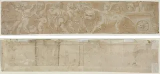 Chariot Drawn by Lions with Amorini (recto) Partial Architectural Study (verso)