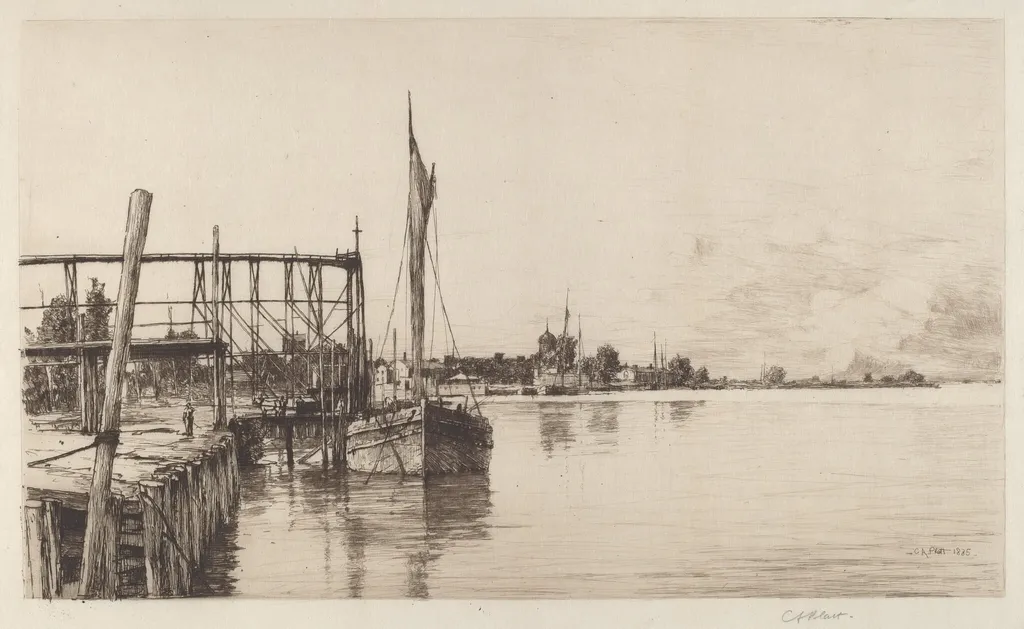 Connecticut River, by Charles A. Platt, ink, 1885