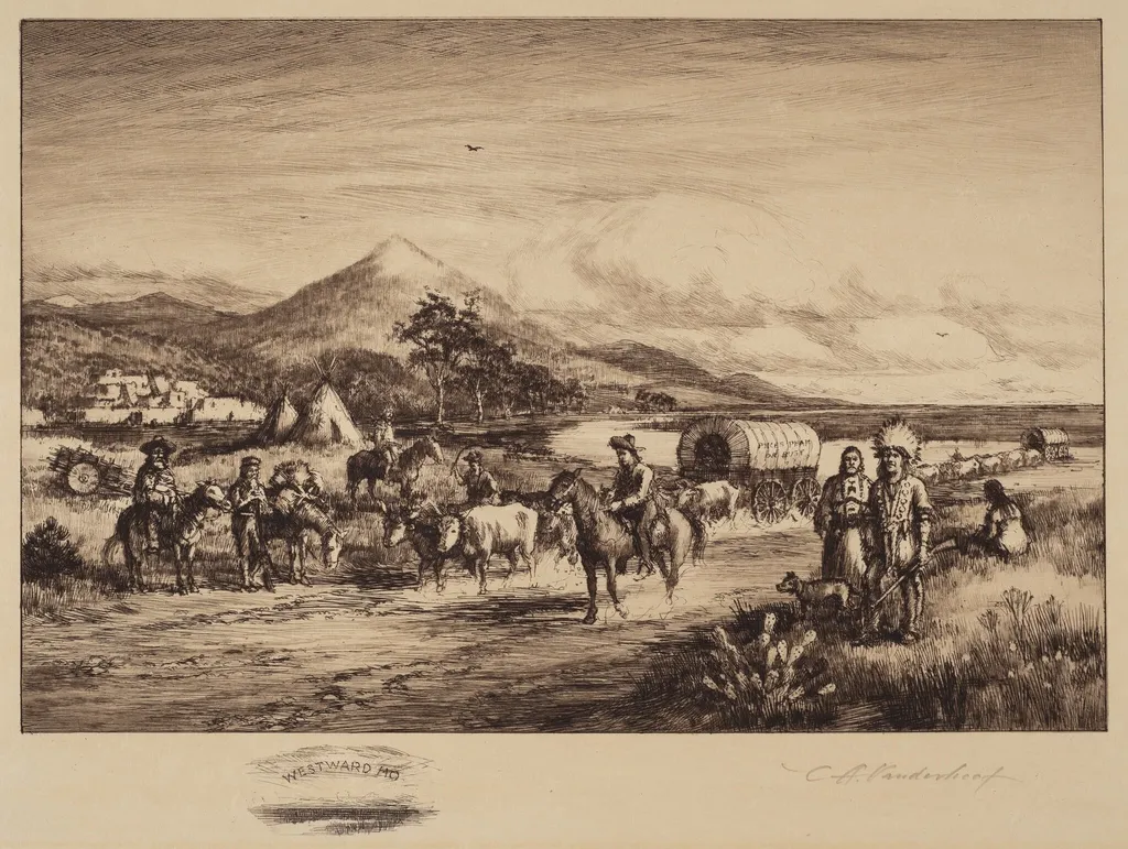 Westward Ho, by Charles A. Vanderhoof, ink, 1884