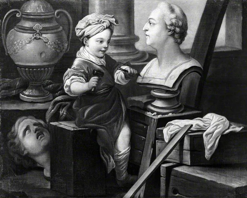 An Allegory of Sculpture, by Charles André van Loo, oil, 1745