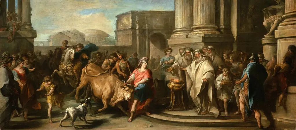 Theseus Taming the Bull of Marathon, by Charles André van Loo