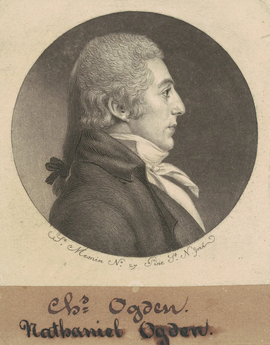Abraham Ogden, Jr., by Charles B. J. Févret de Saint-Mémin, ink, 1798