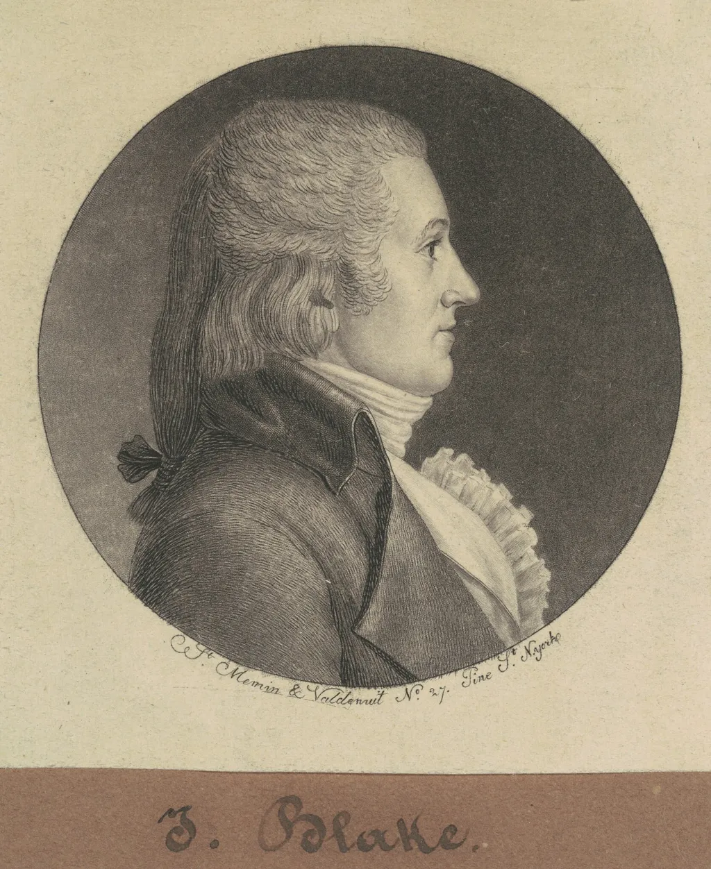 Blake, by Charles B. J. Févret de Saint-Mémin, ink, 1796