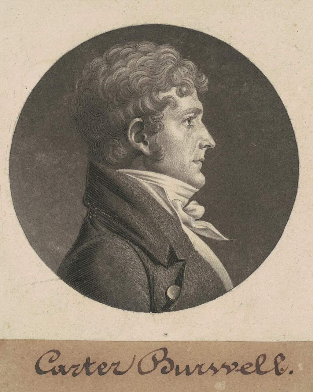 Carter Burwell, by Charles B. J. Févret de Saint-Mémin, ink, 1805