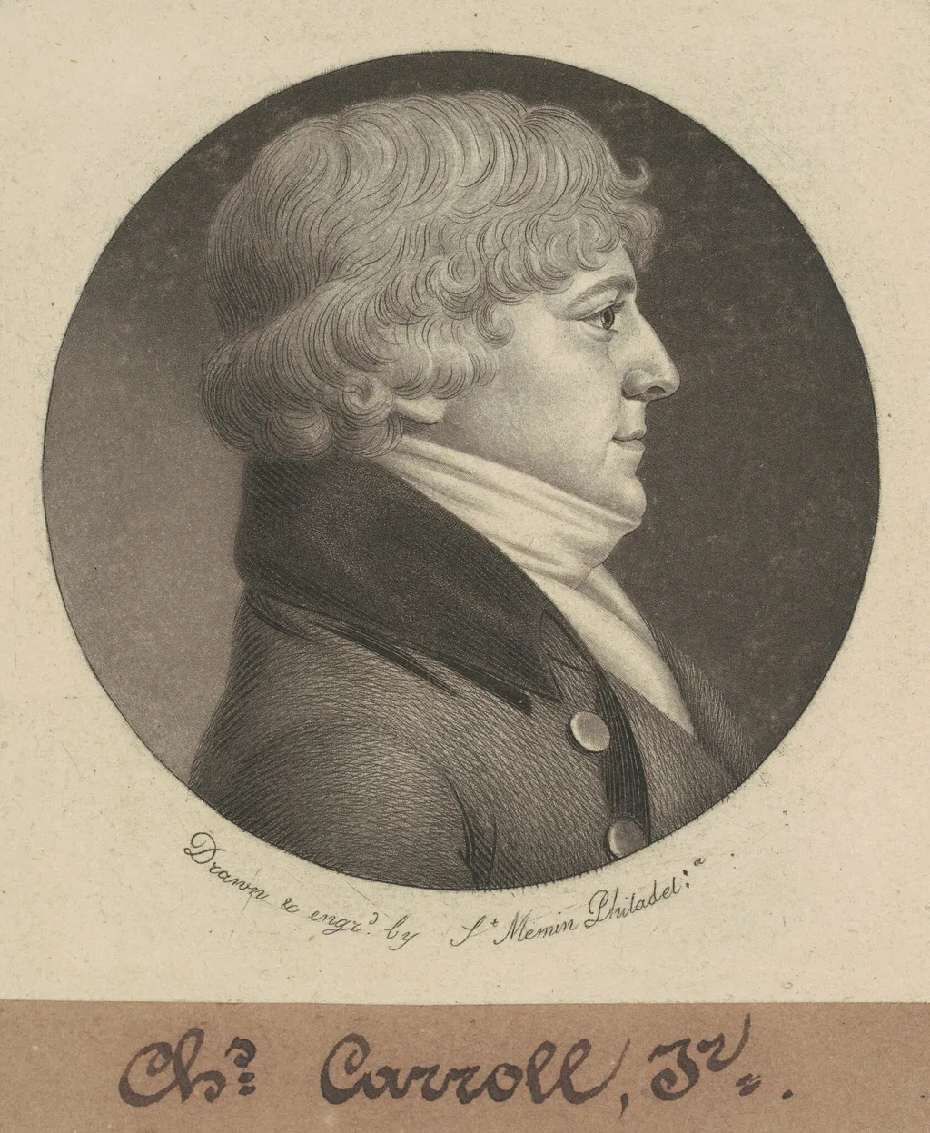 Charles Carroll, Jr., by Charles B. J. Févret de Saint-Mémin, ink, 1800