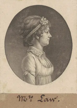 Elizabeth Parke Custis Law, by Charles B. J. Févret de Saint-Mémin