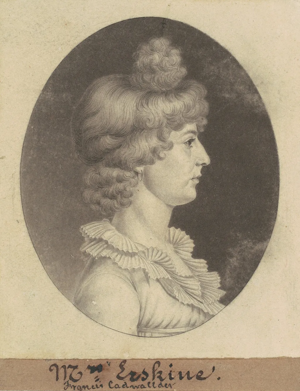 Frances Cadwalader Erskine, by Charles B. J. Févret de Saint-Mémin, ink, 1809