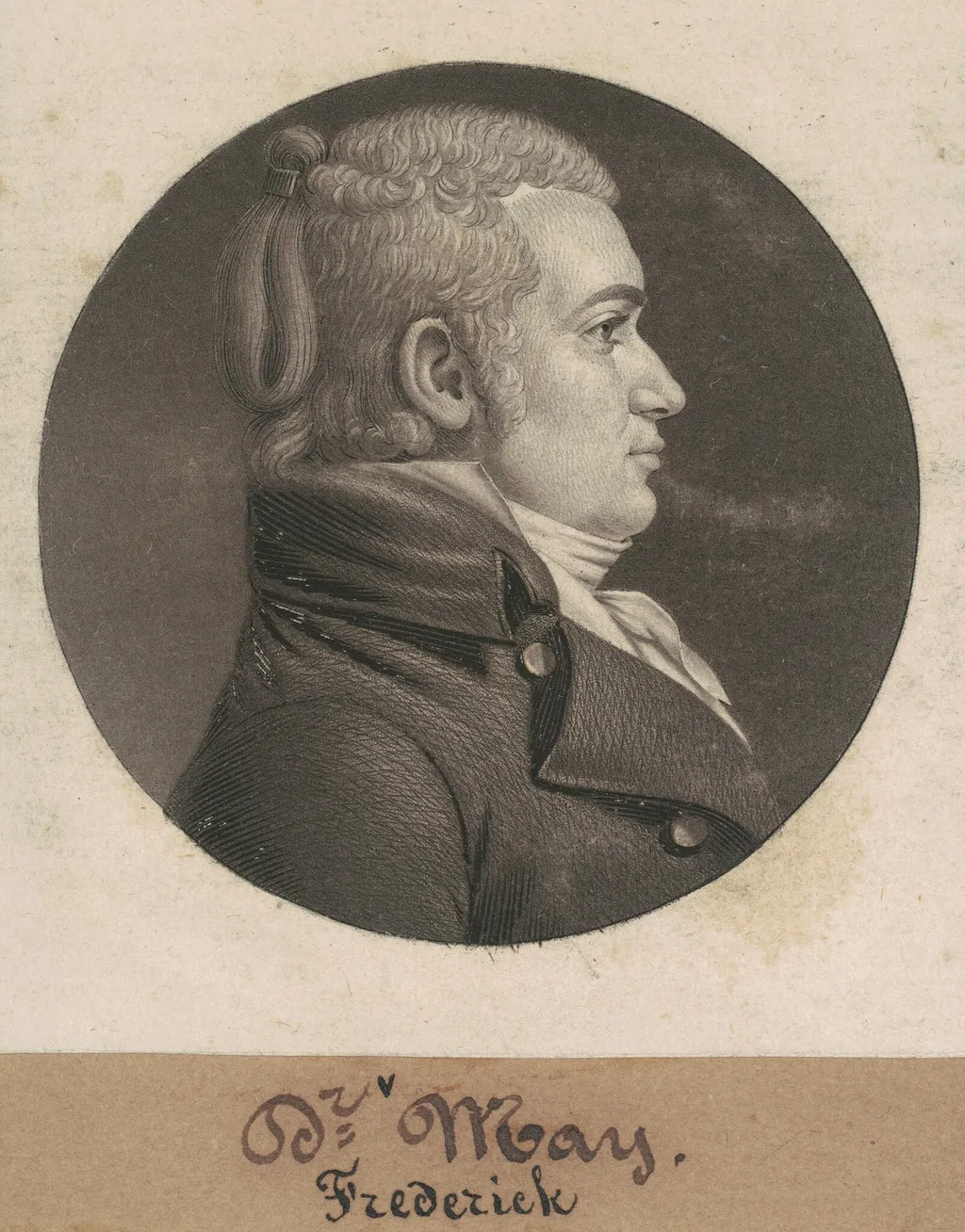 Frederick May, by Charles B. J. Févret de Saint-Mémin, ink, 1807