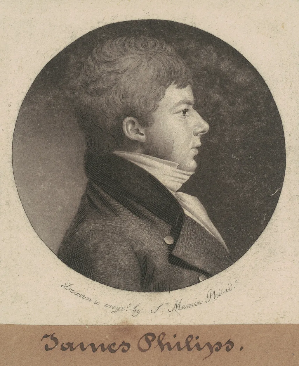 James Philips, by Charles B. J. Févret de Saint-Mémin, ink, 1802