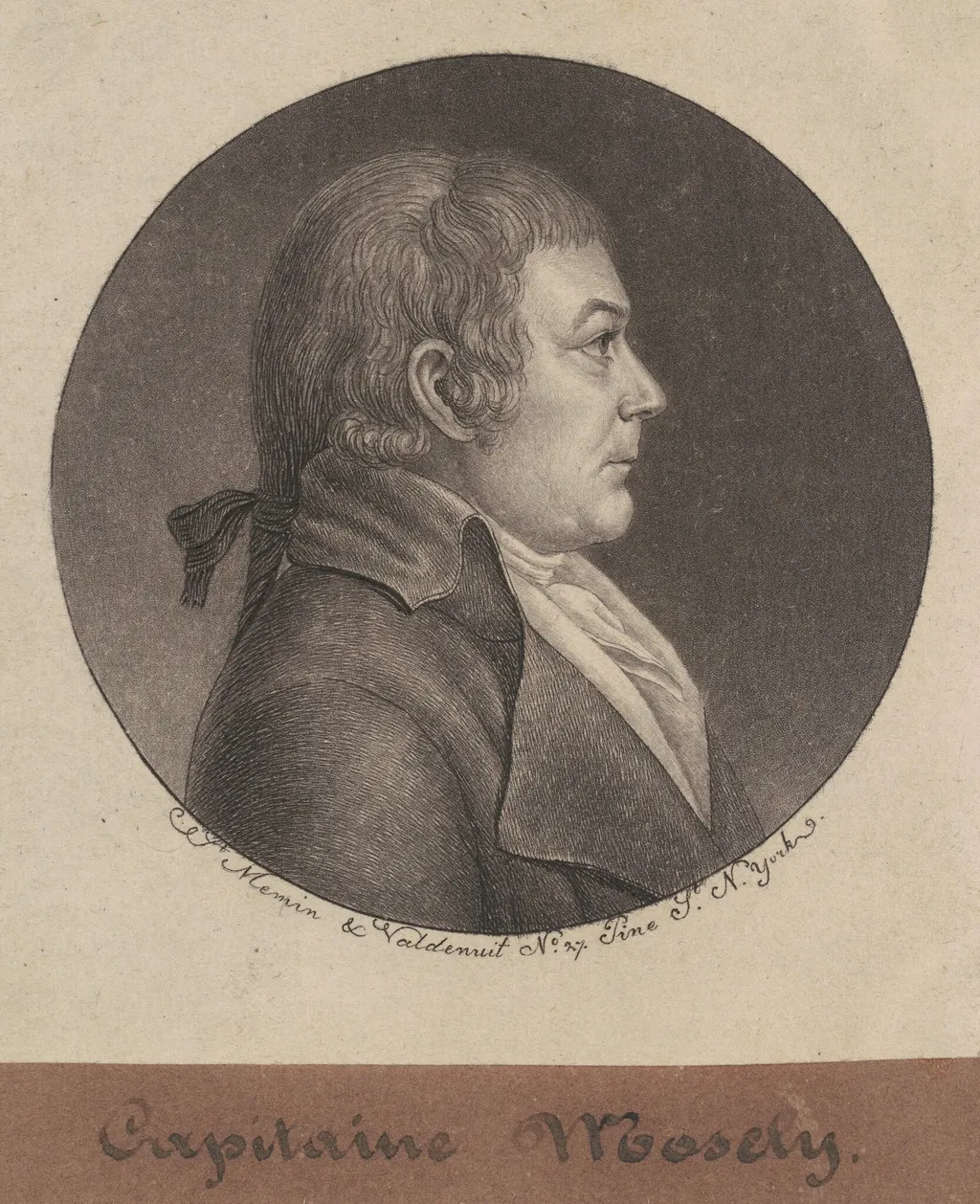 Joseph Mosely, by Charles B. J. Févret de Saint-Mémin, ink, 1796