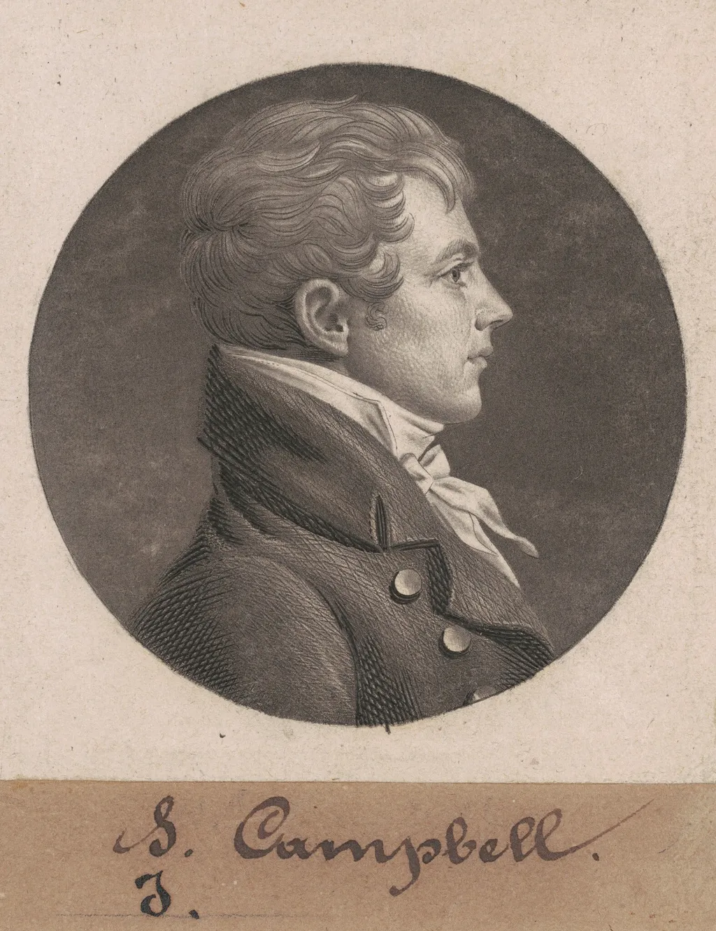 Levin Hicks Campbell, by Charles B. J. Févret de Saint-Mémin, ink, 1804