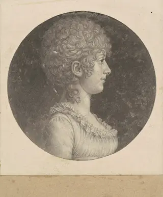 Margaret Polk, by Charles B. J. Févret de Saint-Mémin