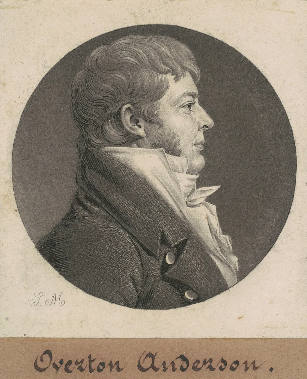 Overton Anderson, by Charles B. J. Févret de Saint-Mémin, ink, 1808