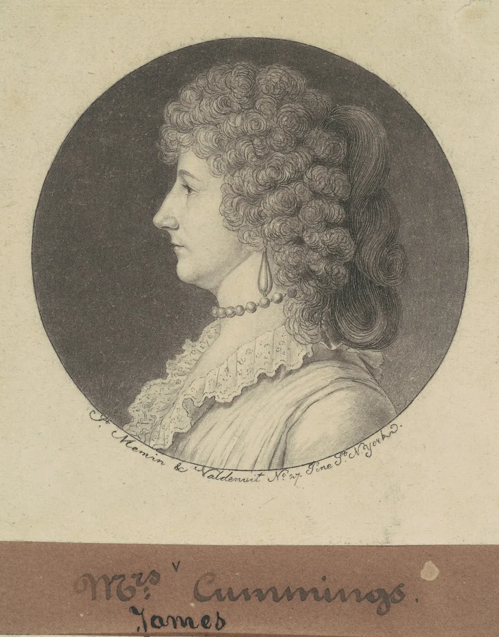 Phoebe Harisson Cuming, by Charles B. J. Févret de Saint-Mémin, ink, 1797