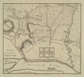 Plan of the Siege of Savannah, by Charles B. J. Févret de Saint-Mémin