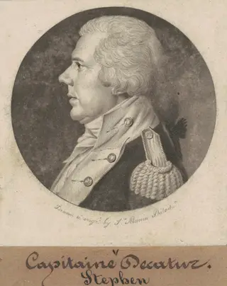 Stephen Decatur, Sr., by Charles B. J. Févret de Saint-Mémin