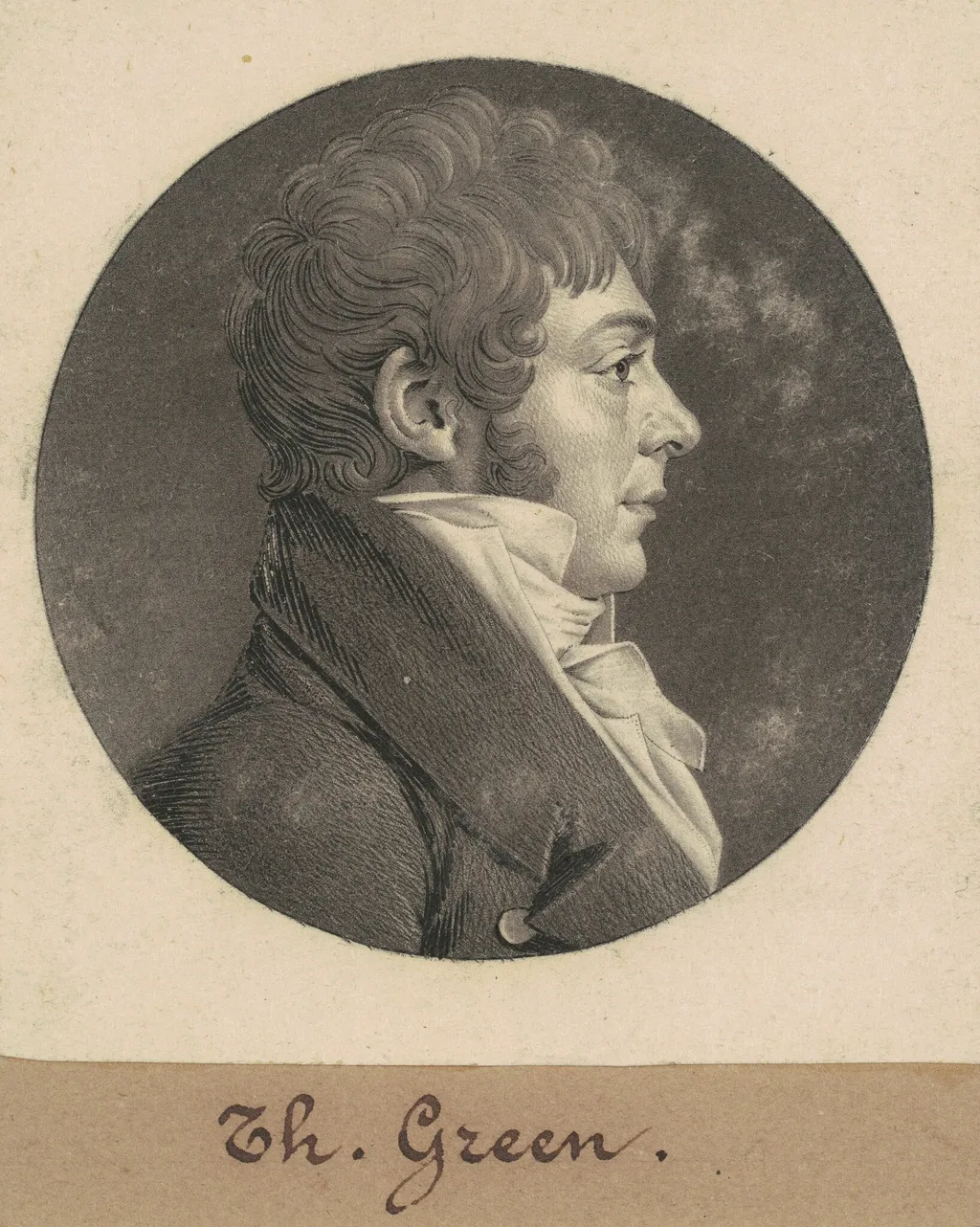 Thomas Green, by Charles B. J. Févret de Saint-Mémin, ink, 1809