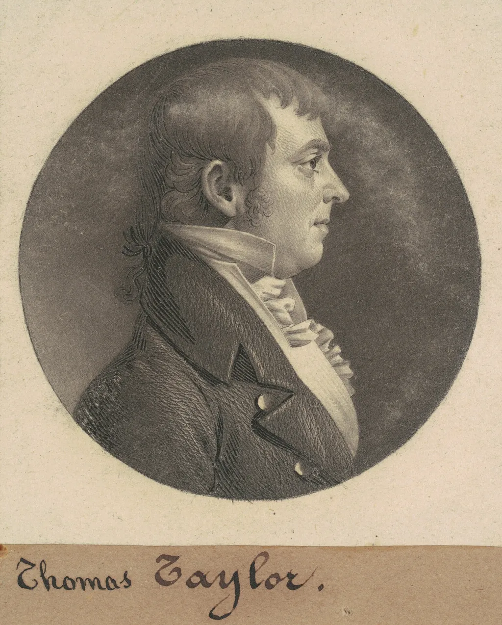 Thomas Taylor, by Charles B. J. Févret de Saint-Mémin, ink, 1808
