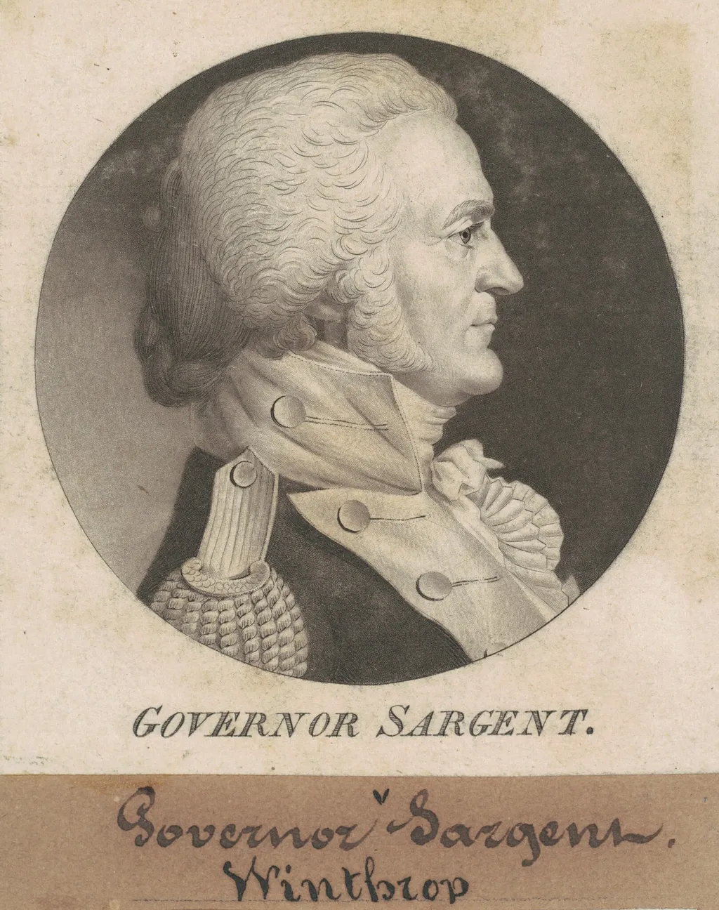 Winthrop Sargent, by Charles B. J. Févret de Saint-Mémin, ink, 1802
