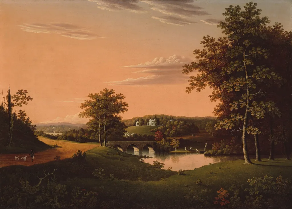 Point Breeze, the Estate of Joseph Napoleon Bonaparte at Bordentown, New Jersey, by Charles B. Lawrence, oil, 1818
