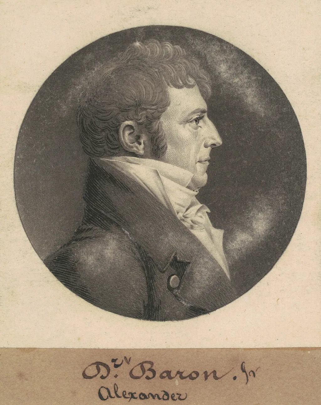 Alexander Baron, Jr., by Charles Balthazar Julien Févret de Saint-Mémin, ink, 1809