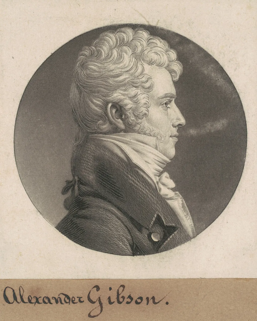 Alexander Gibson, by Charles Balthazar Julien Févret de Saint-Mémin, ink, 1808
