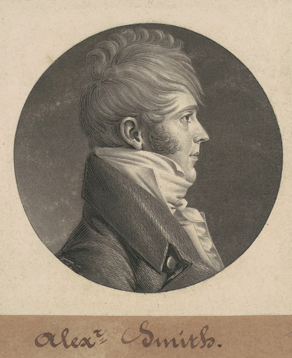 Alexander Smith, by Charles Balthazar Julien Févret de Saint-Mémin, ink, 1804