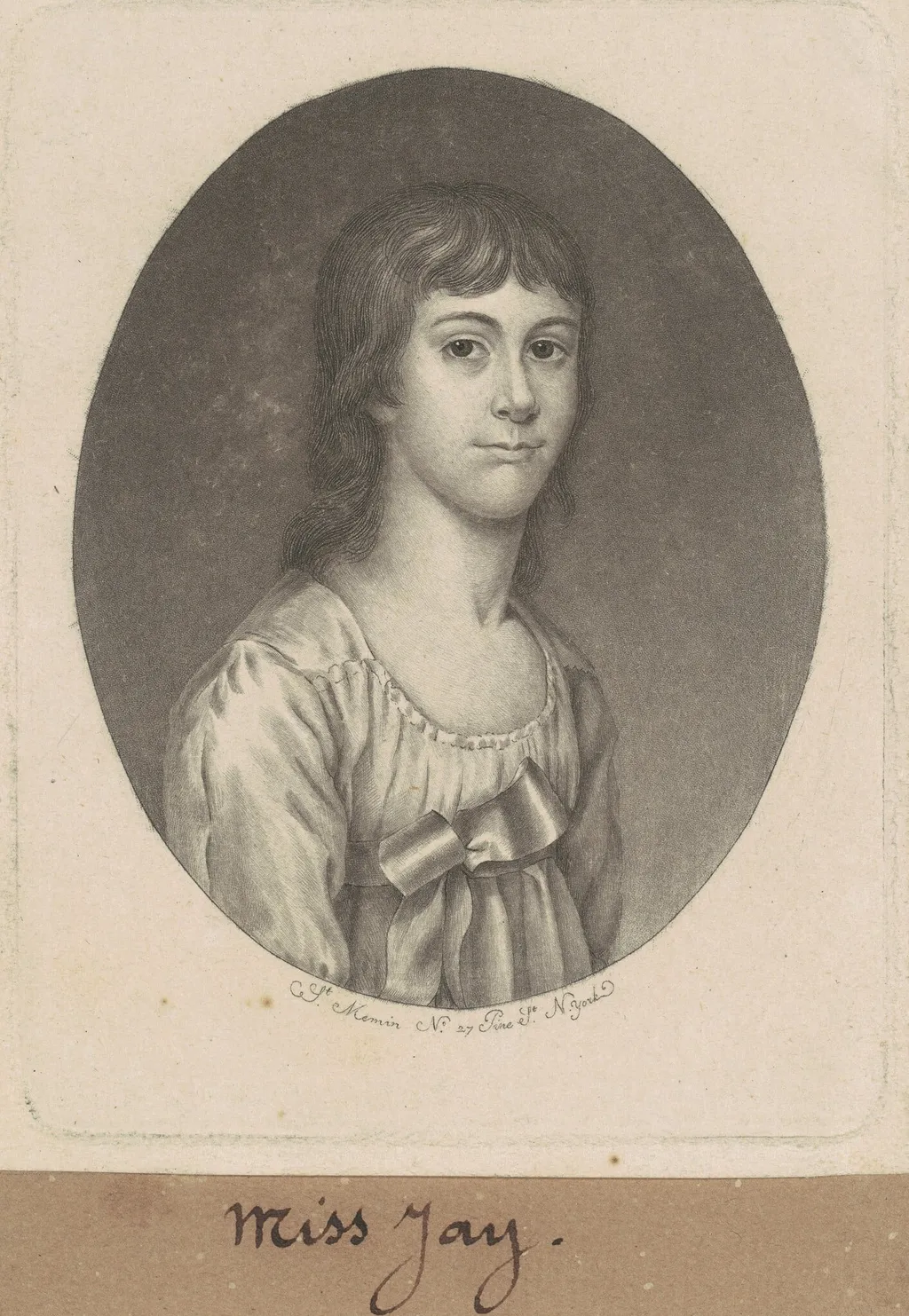 Ann Jay, by Charles Balthazar Julien Févret de Saint-Mémin, ink, 1797