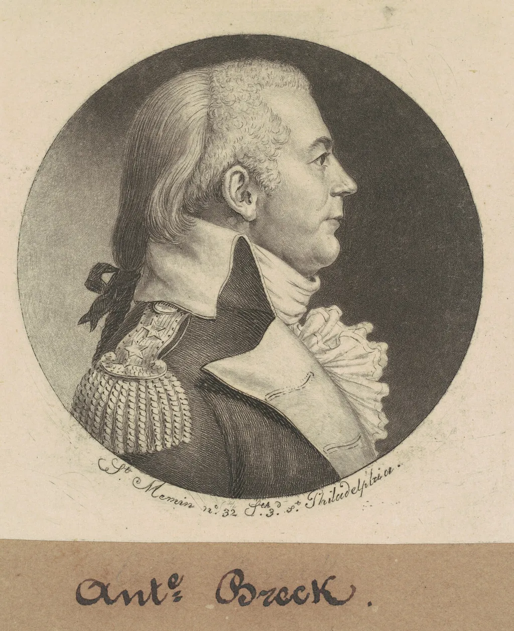 Anthony Breck, by Charles Balthazar Julien Févret de Saint-Mémin, ink, 1798