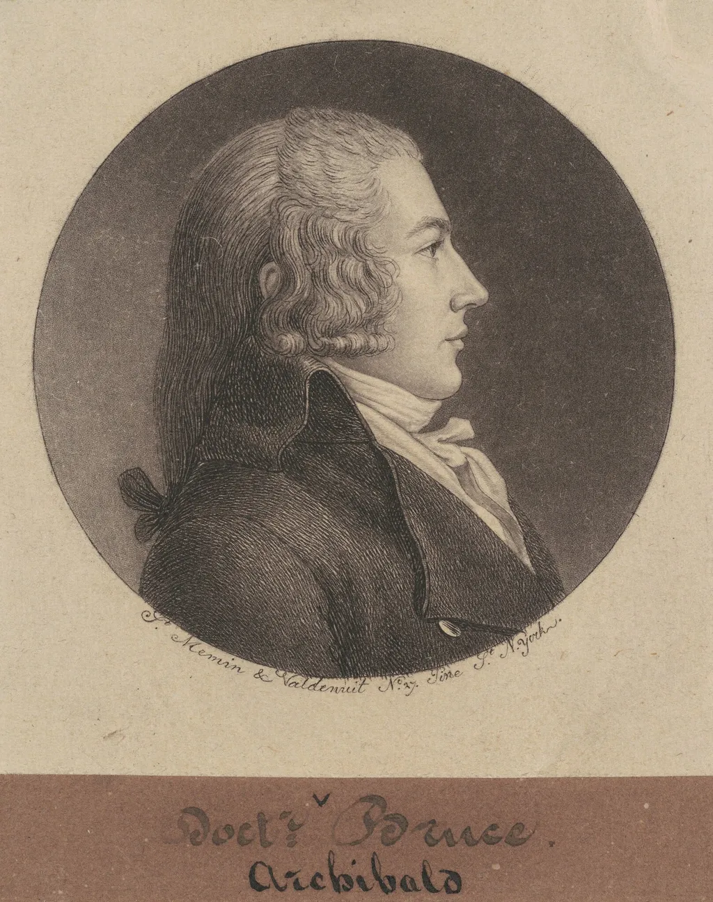 Archibald Bruce, by Charles Balthazar Julien Févret de Saint-Mémin, ink, 1796