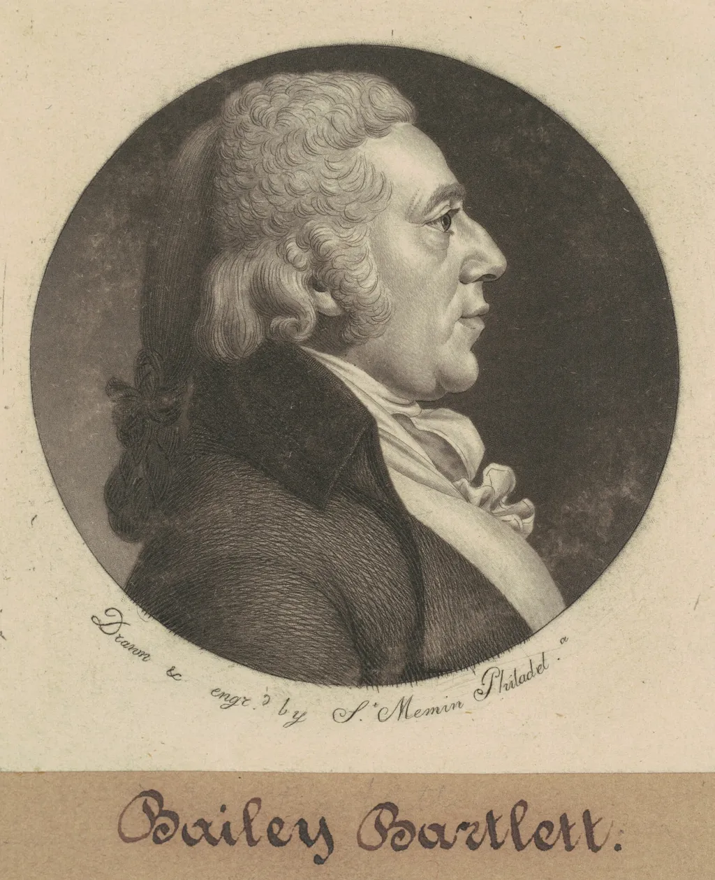 Bailey Bartlett, by Charles Balthazar Julien Févret de Saint-Mémin, ink, 1800