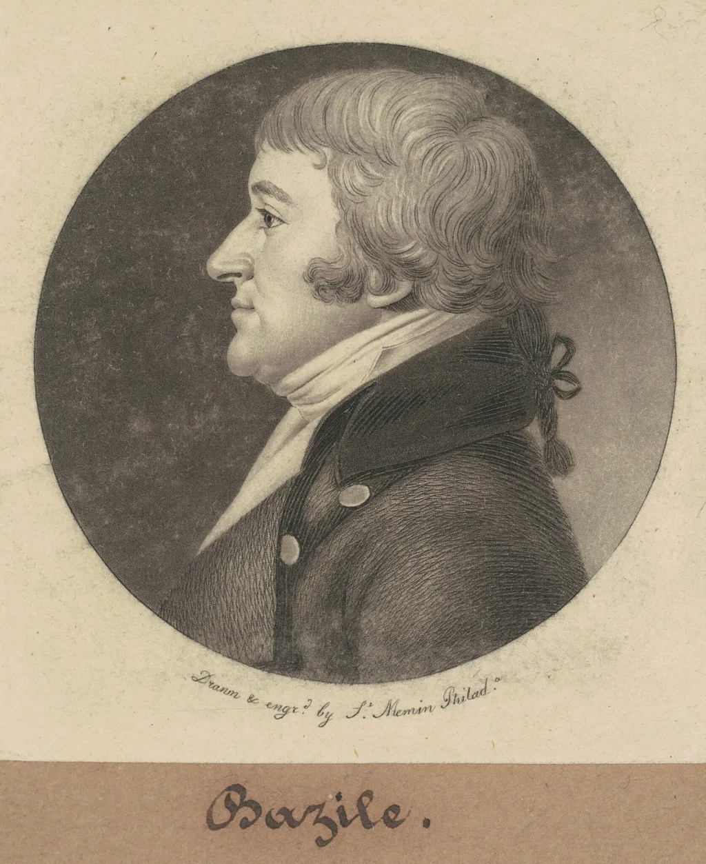 Bazile, by Charles Balthazar Julien Févret de Saint-Mémin, ink, 1801