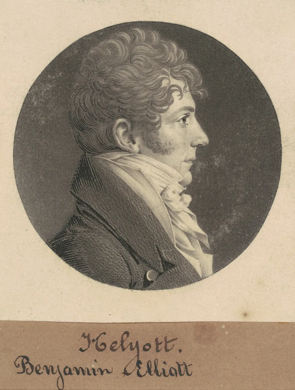 Benjamin Elliott, by Charles Balthazar Julien Févret de Saint-Mémin, ink, 1809