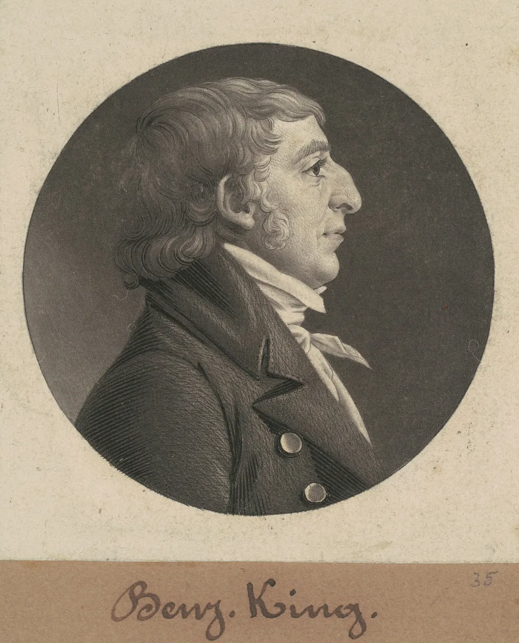 Benjamin King, by Charles Balthazar Julien Févret de Saint-Mémin, ink, 1806