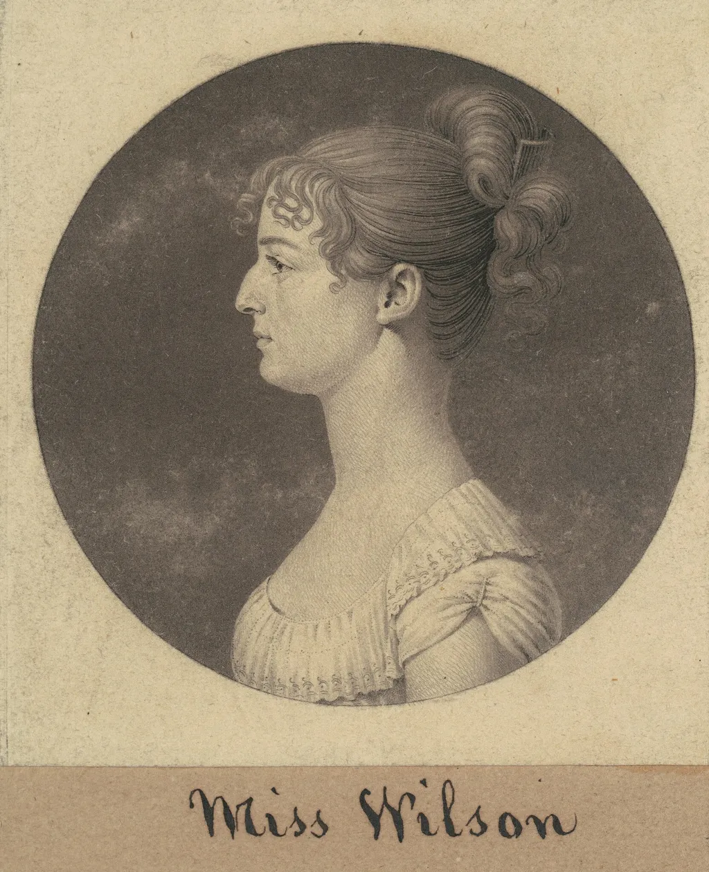 Caroline Lewis, by Charles Balthazar Julien Févret de Saint-Mémin, ink, 1808