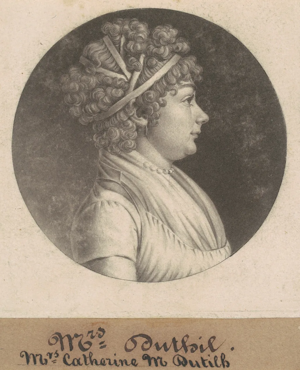 Catherine D. Dutilh, by Charles Balthazar Julien Févret de Saint-Mémin, ink, 1801