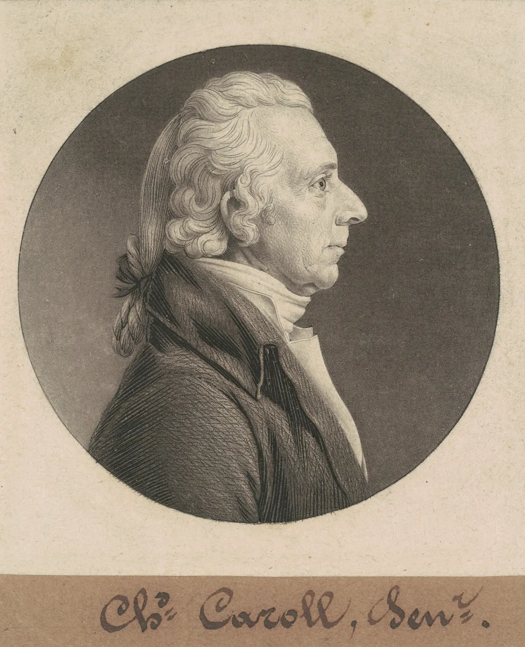 Charles Carroll, by Charles Balthazar Julien Févret de Saint-Mémin, ink, 1804