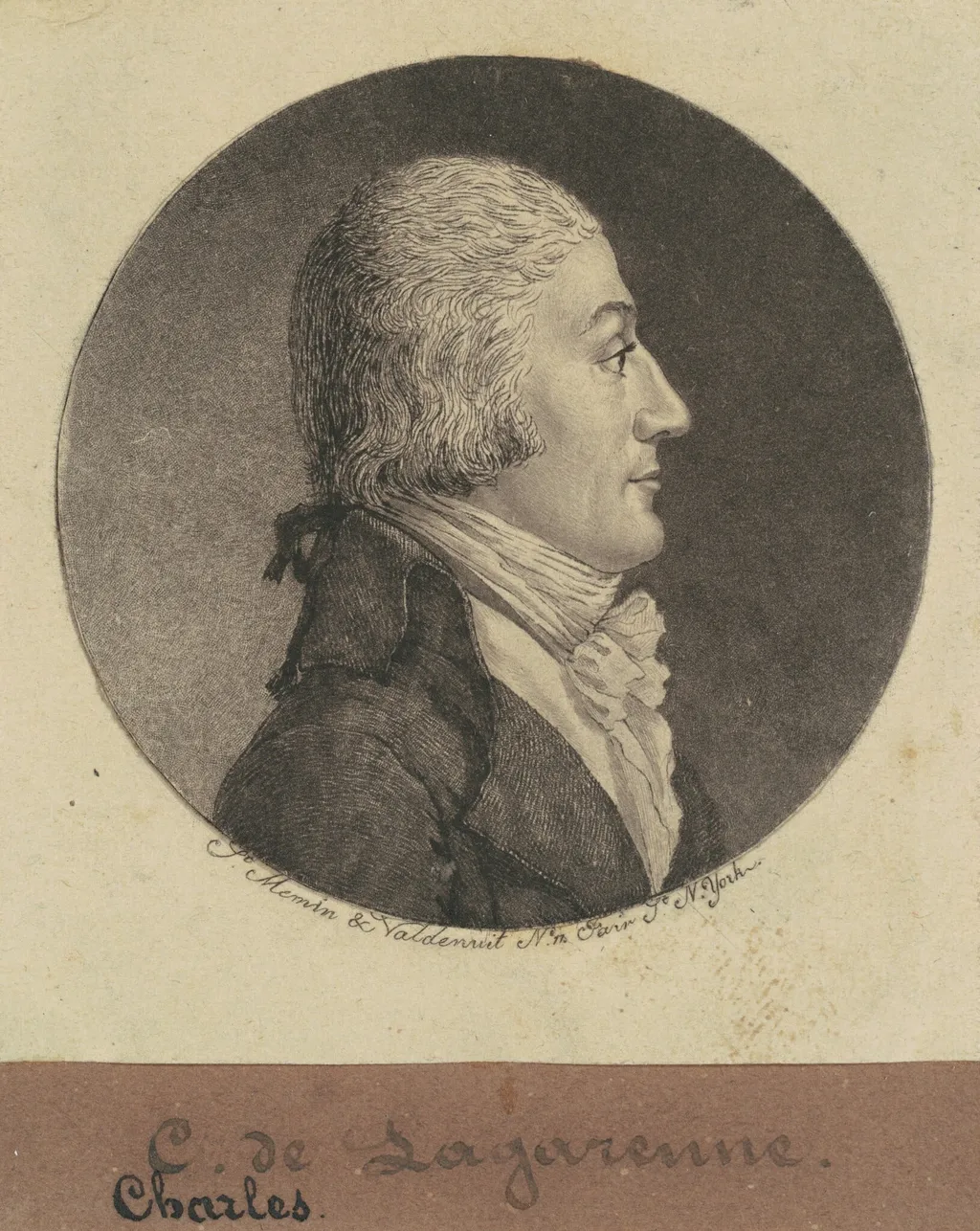 Charles de Lagarenne, by Charles Balthazar Julien Févret de Saint-Mémin, ink, 1796