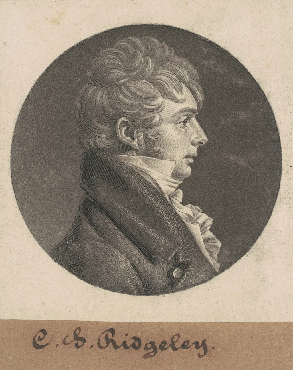 Charles Sterett Ridgely, by Charles Balthazar Julien Févret de Saint-Mémin, ink, 1803